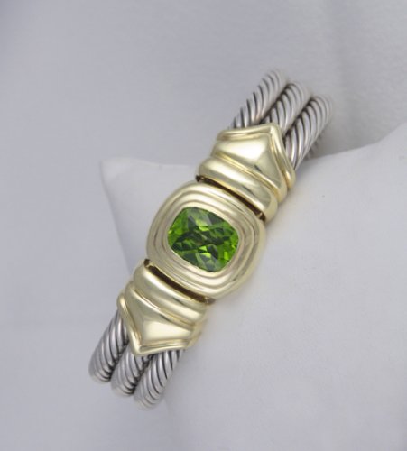 Lagos Jewelry on David Yurman 14k Sterling Silver Peridot Triple Cable Bracelet