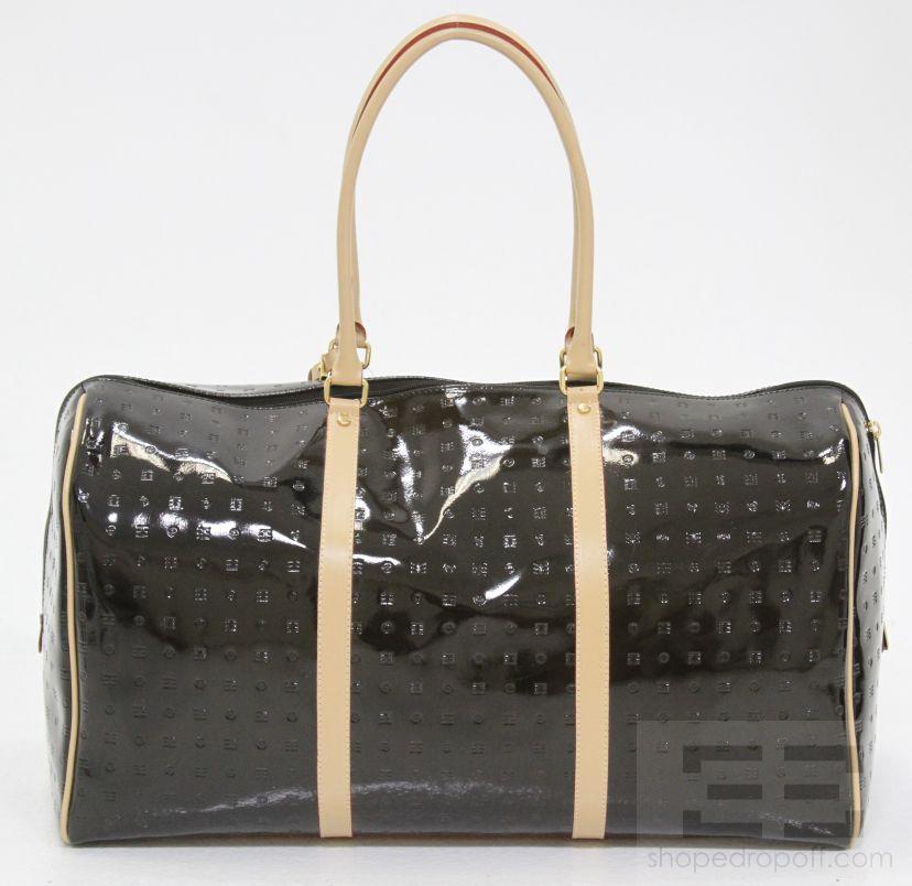 Arcadia Black Patent Leather Duffle Bag | eBay