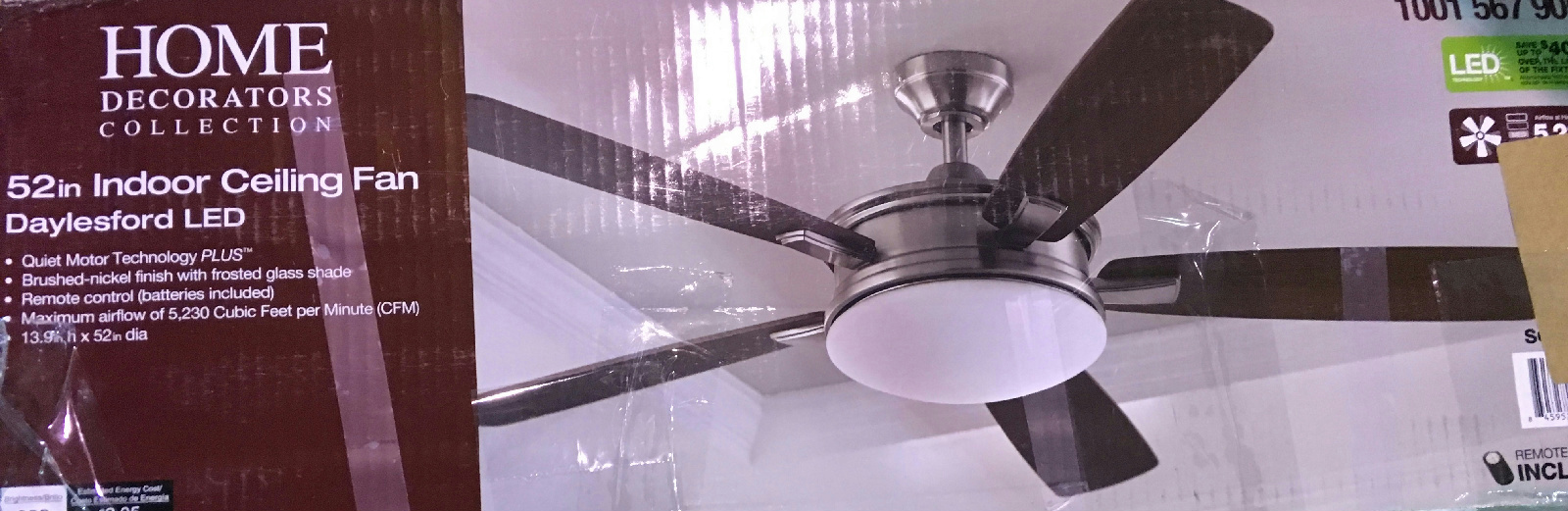 Home Decorators Collection Daylesford 52 in. LED Brushed Nickel Ceiling Fan eBay