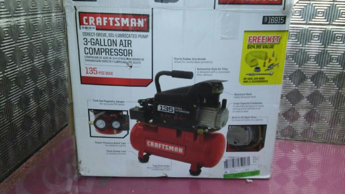 Craftsman 3 Gallon 1 HP Oil-Lubricated Air Compressor MODEL 16915 | eBay Craftsman Air Compressor Won't Shut Off