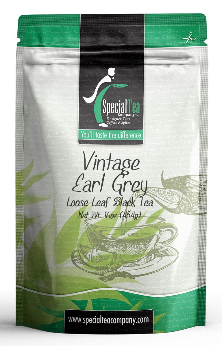 16 oz. Vintage Earl Grey Loose Leaf Gourmet Black Tea + Free Samples